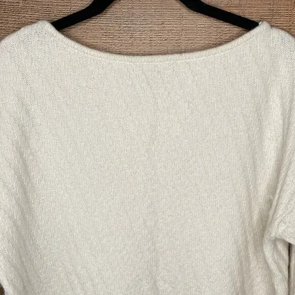Ann Taylor Alpaca Wool Sweater Wide Sleeve Ivory Size Small - Picture 7 of 8